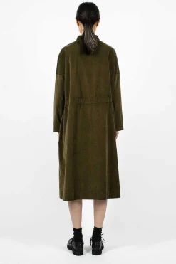 31_195 Collar Drawstring Dress Olive