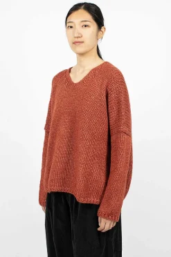 40_212 Oversized V-Neck Red