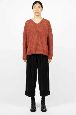 40_212 Oversized V-Neck Red