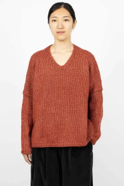 40_212 Oversized V-Neck Red