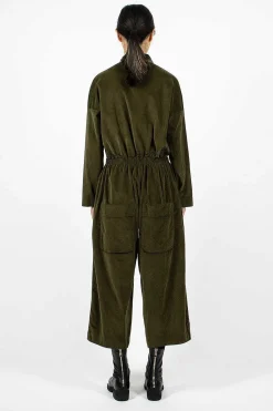 60_03 Velvet Jumpsuit Olive