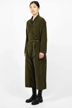 60_03 Velvet Jumpsuit Olive