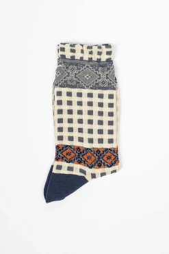 Am-759 Checkered Socks Navy