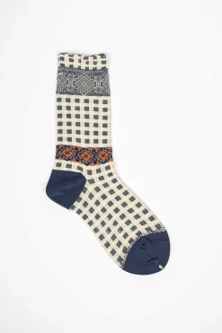 Am-759 Checkered Socks Navy