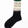 Am-770 Floral Mosaic Socks Black