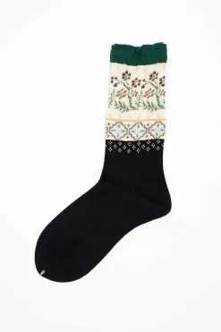 Am-770 Floral Mosaic Socks Black