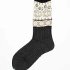 Am-770 Floral Mosaic Socks Charcoal