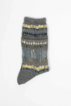 Am-763 Floret Terrace Socks Mix Grey