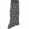 Am-776 Flower Grid Socks Grey