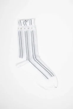 Am-767 Stripe Socks White