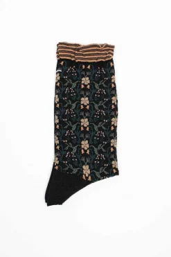 Am-774 Wall Flower Socks Black