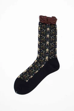 Am-774 Wall Flower Socks Navy