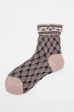 Am-749 Wallpaper Socks Pink