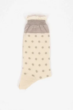 Am-62A Polka Dot Socks Ivory