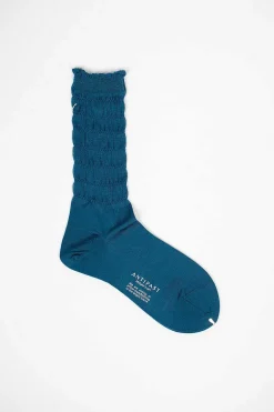 Am-28A Shirring Sock Turquoise