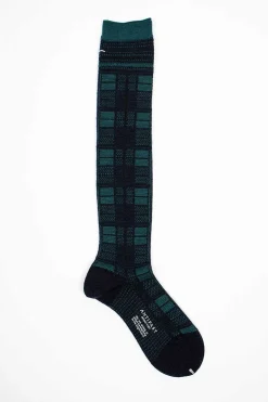 Am-757Ahs Tartan Check Socks Navy