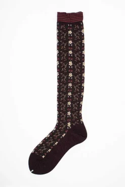 Am-774Hs Wall Flower Socks Wine