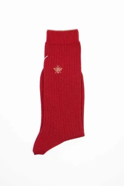 Anp-112 Super Merino Bee Socks Red