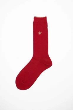Anp-112 Super Merino Bee Socks Red