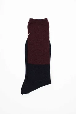 Anp-92K Two Tone Rib Socks Navy