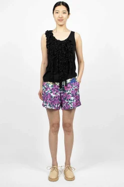 Asymmetric Ruffle Top Black