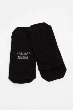 Au-55 Woven Ankle Socks Black