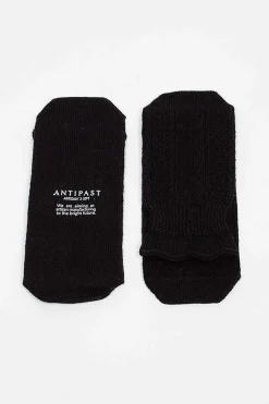 Au-55 Woven Ankle Socks Black