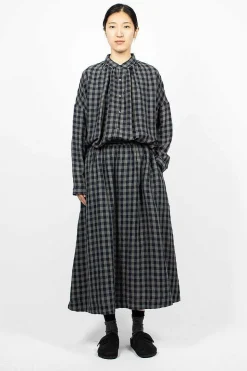 Azumadaki Linen Gingham Skirt