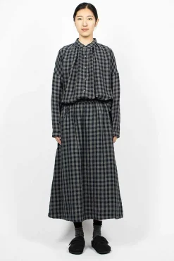Azumadaki Linen Gingham Skirt