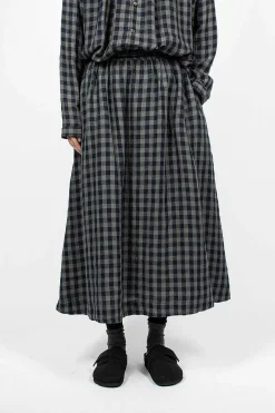 Azumadaki Linen Gingham Skirt