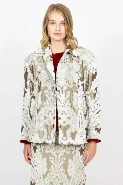 Belted Coat Ecru Tapestry