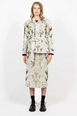 Belted Coat Ecru Tapestry