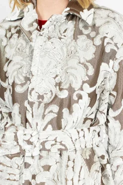 Belted Coat Ecru Tapestry