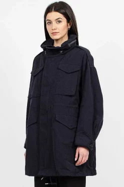 Bickle Gabardine Coat Navy