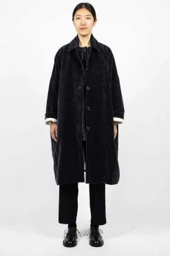 Big Blobby Velvet Coat Navy