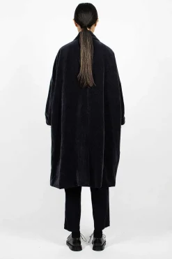 Big Blobby Velvet Coat Navy