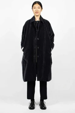 Big Blobby Velvet Coat Navy