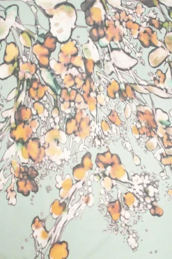 Bleached Floral Scarf Light Grey