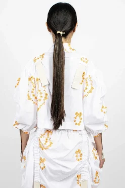 Bow Wreath Slider Shirt White/Clementine