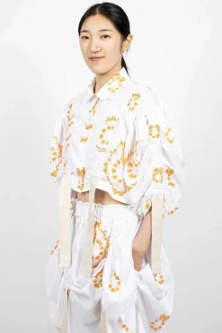 Bow Wreath Slider Shirt White/Clementine