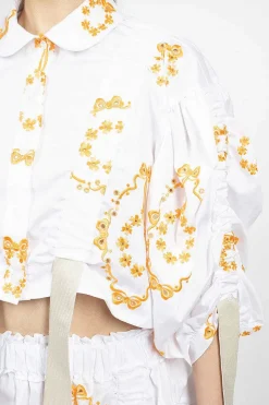 Bow Wreath Slider Shirt White/Clementine