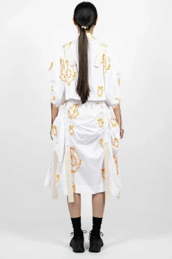 Bow Wreath Slider Skirt White/Clementine