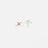 C18 Cross Earrings Ruby
