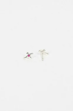 C18 Cross Earrings Ruby