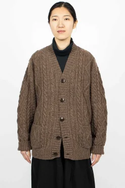 Cable Knit Cardigan Moca Brown