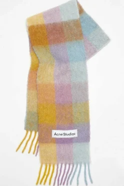 Checked Scarf Violet/Yellow