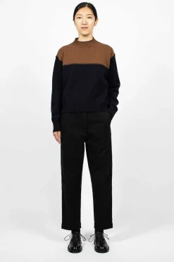 Colourblock Jumper Tobacco/Navy