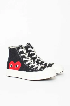 Comme Des Garcons Play X Chuck Taylors 1970's Hi Ox Black