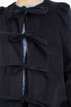 Cord Bow Shirt Navy