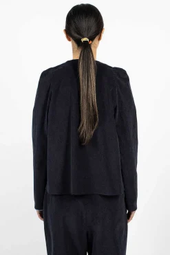 Cord Bow Shirt Navy